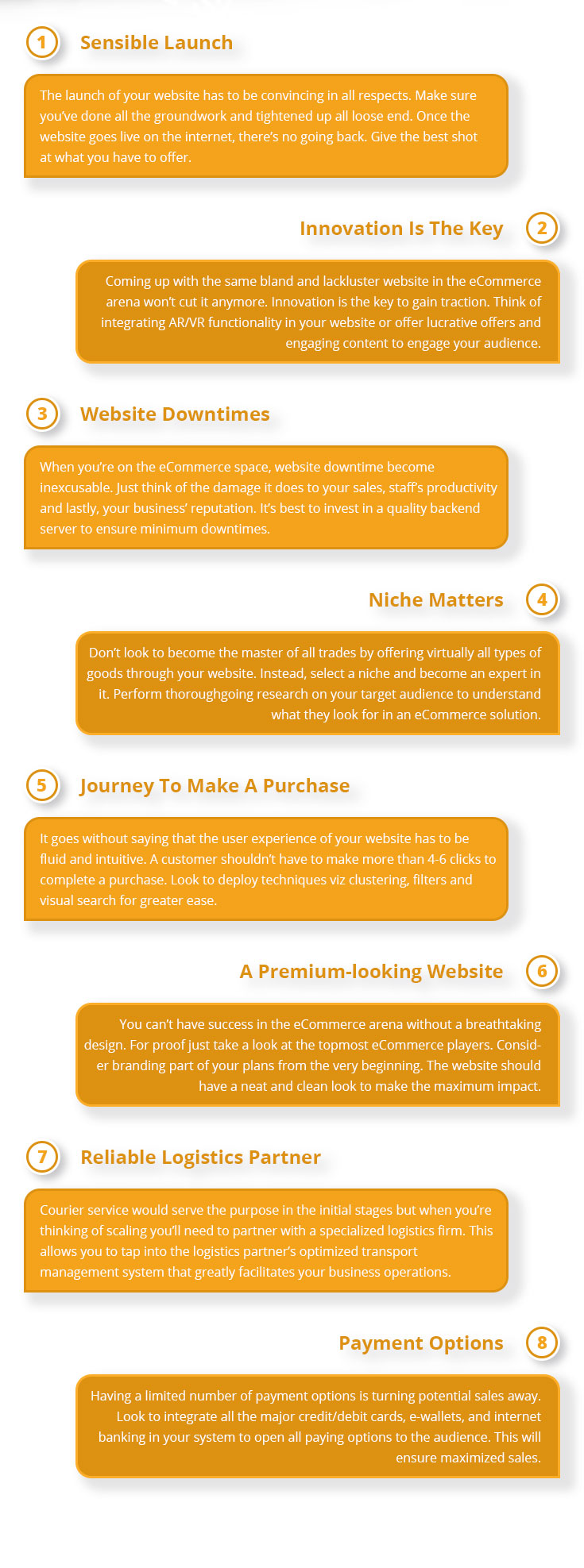 Infographic - 8 Tips To Build Successful eCommerce Websites